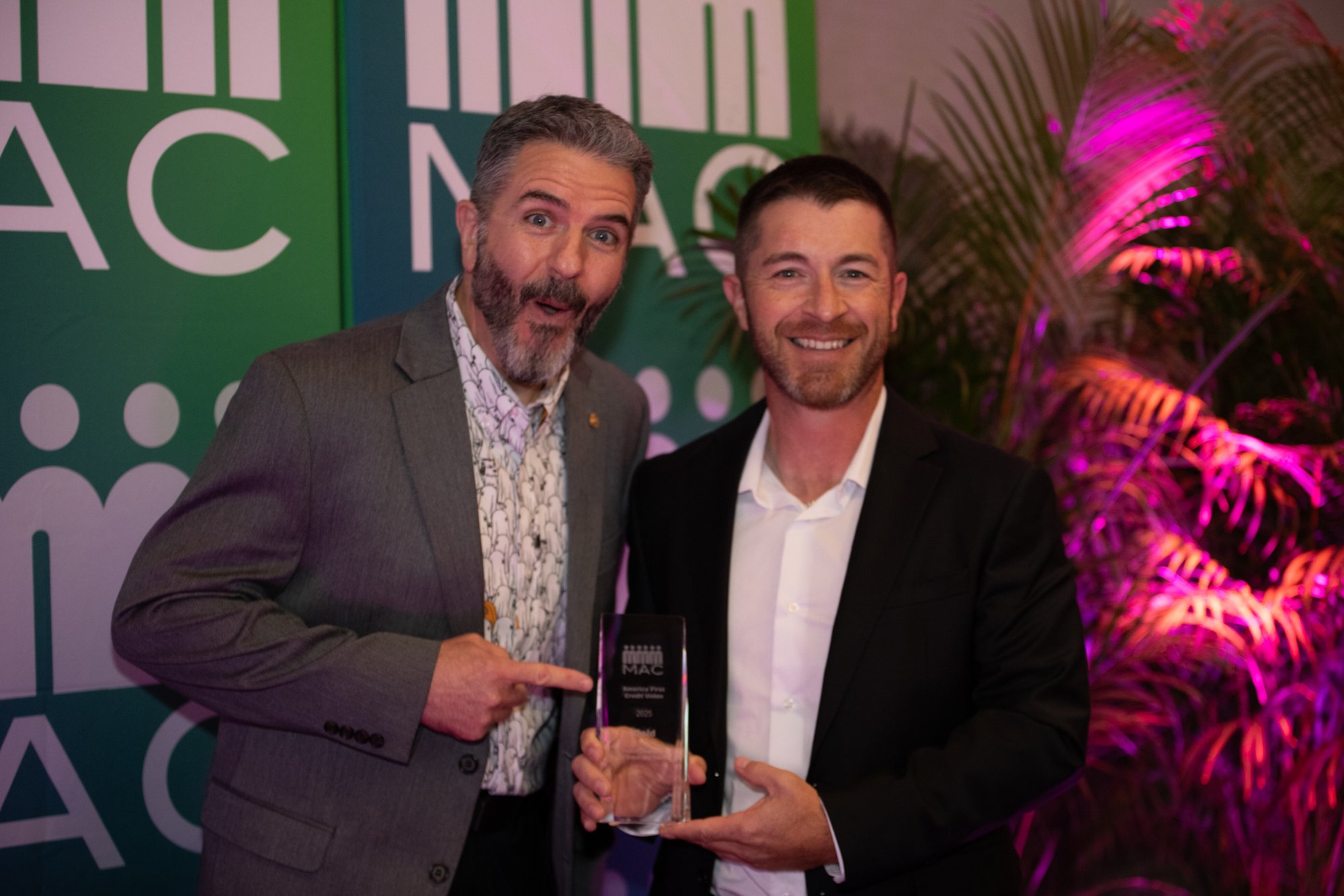 Excited about trophy.